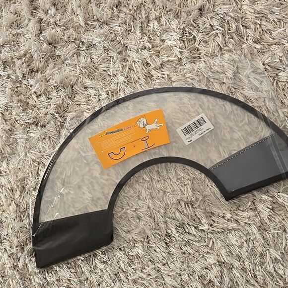 Adjustable Pet Recovery Cone Clear Black See Video Cat Dog Small Injury Surgery - Picture 5 of 15